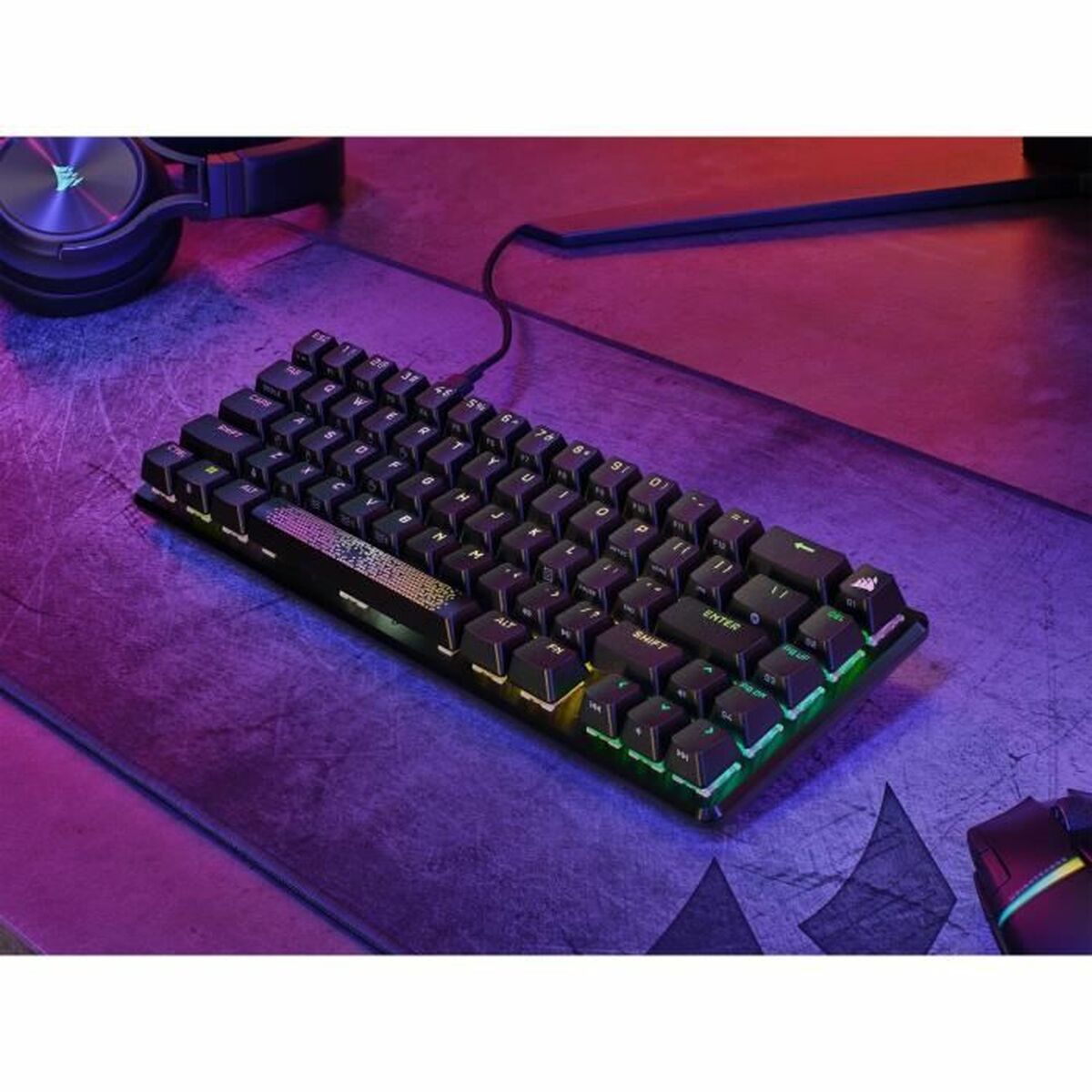 Klaviatuur Corsair K65 PRO MINI Must Prantsuse AZERTY